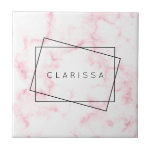 Carreau élégant marbre rose pastel moderne et faux marbre 