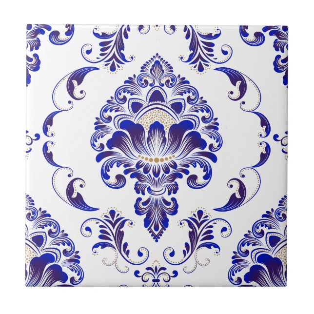 Carreau Elégant Modèle bleu et blanc de la marine  (Devant)