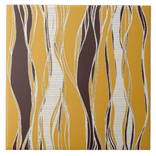 Carreau Elégant, moderne, lignes, ocre, marron, blanc