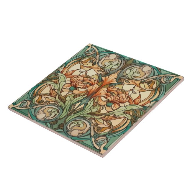 Carreau Élégant motif Art nouveau (Côté)