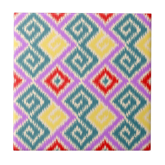 Carreau Élégant motif mexicain ikat joyeux Kitchen violet (Devant)