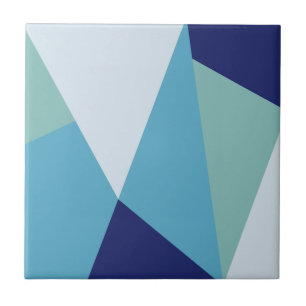 Carreau Élégant pastel géométrique bleu marine et vert mer