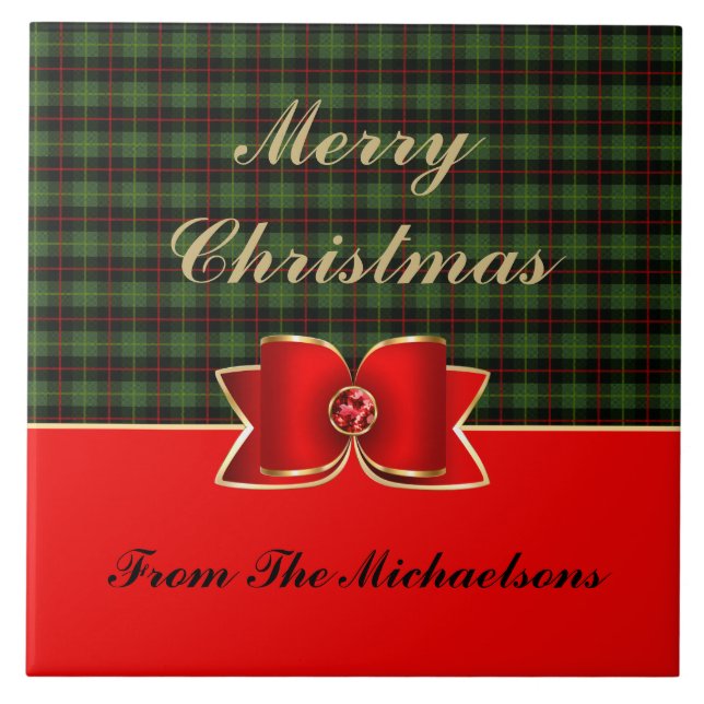 Carreau Élégant plan et bijouterie avec nom (Devant)