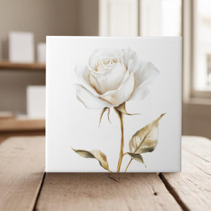Carreau Élégant rose d'ivoire blanc faux or