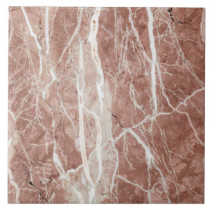 Carreau Elégant Rose profond et Marbre blanc