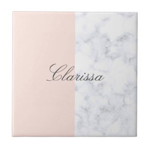 Carreau Élégant rougissent le bloc de marbre rose et bla