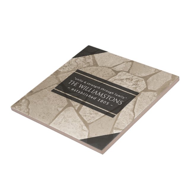 Carreau Elégant Sepia Toned Cracked Stones (Côté)