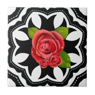 Carreau Élégant stylé romantique Floral moderne Motif