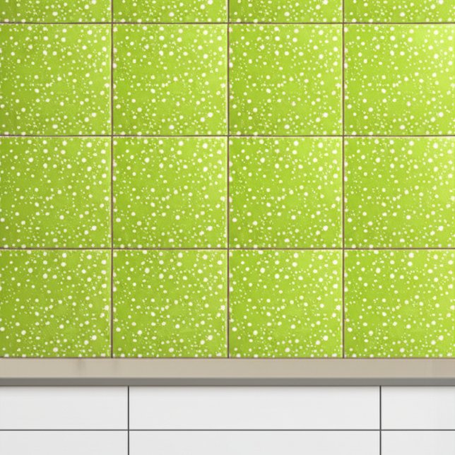 Carreau Élégant Vert Clair et Blanc à pois | Moderne (Contemporary Wall Tiles
)