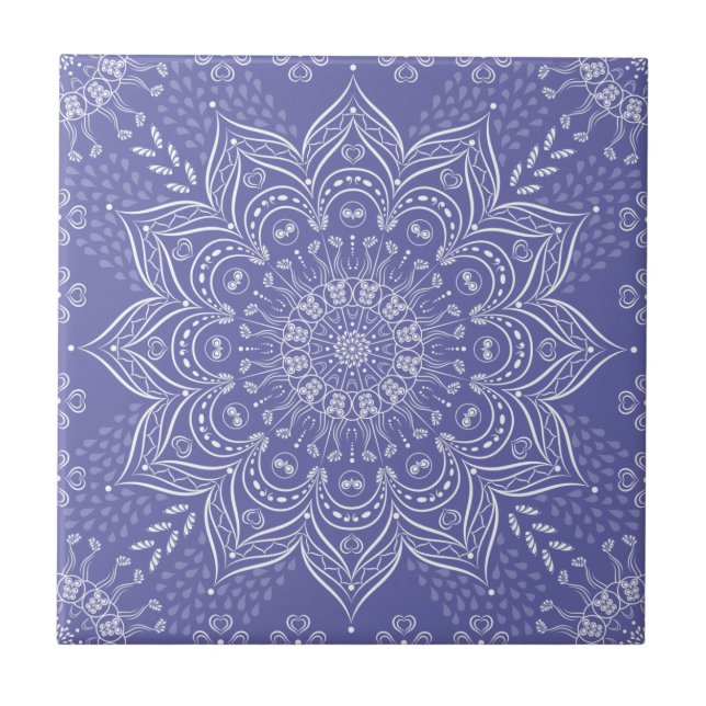 Carreau Elégant Violet violet Boho Mandala (Devant)