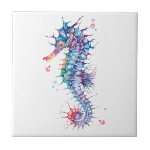 Carreau Elégante aquarelle Seahorse Carrelage en céramique