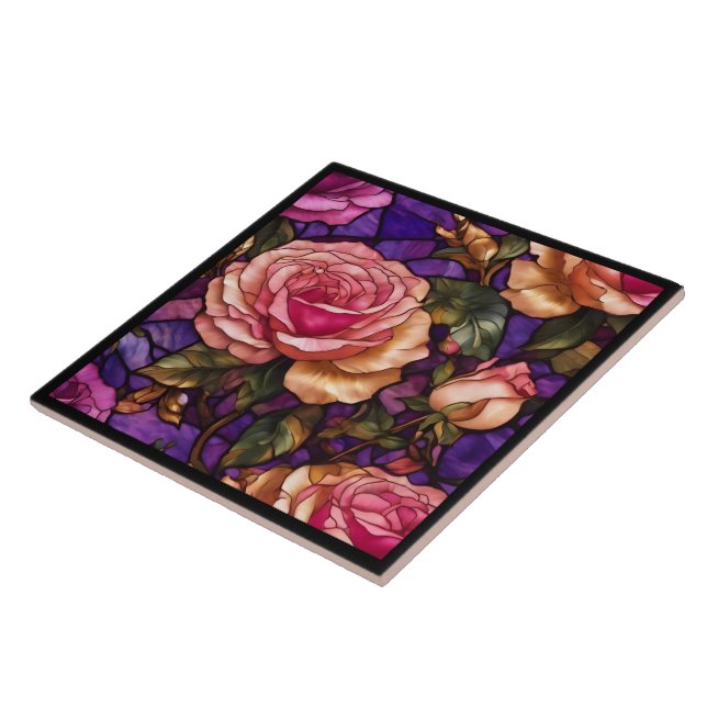 Carreau Elégante collection populaire de Roses de verre de (Côté)