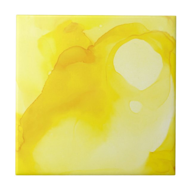 Carreau Elégante couleur Abstraite jaune et blanche modern (Devant)