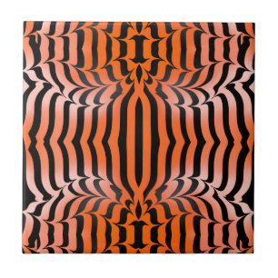 Carreau Elégante esthétique Peau de tigre orange et noir