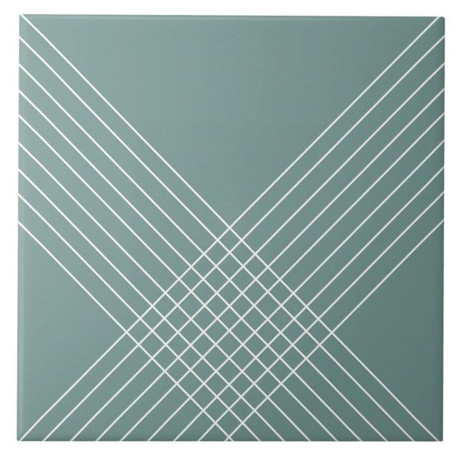 Carreau Elégante Géométrique tendance sur Sage Green (Devant)
