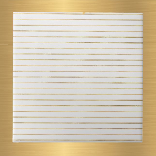 Carreau Élégante ligne double or blanc (Créateur téléchargé)