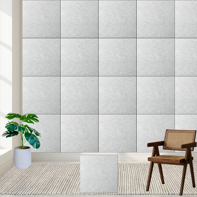 Carreau Elégante Parties scintillant Argent Sparkle Carrel (Elegant Silver Glitter Sparkle Ceramic Tile)