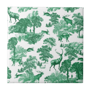 Carreau Elégante Toile Vintage de Cerf Vert sans joint