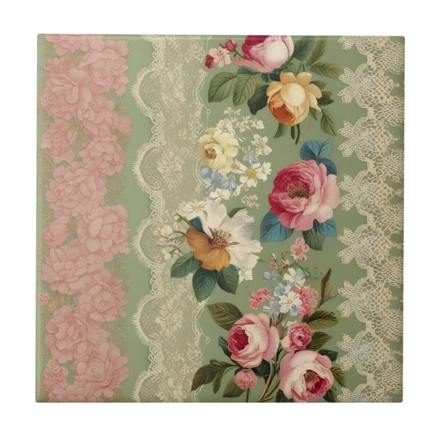 Carreau Élégantes rayures Vintages (Devant)