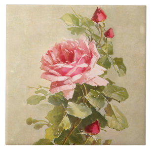 Carreau Élégantes roses roses Vintages