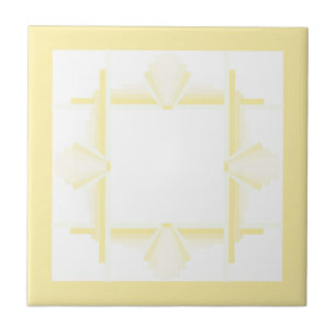 Carreau Éléments Art déco dans le jaune et le crème