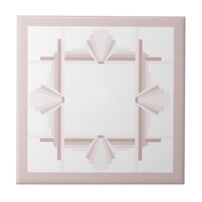 Carreau Éléments Art déco dans le marron clair (Devant)