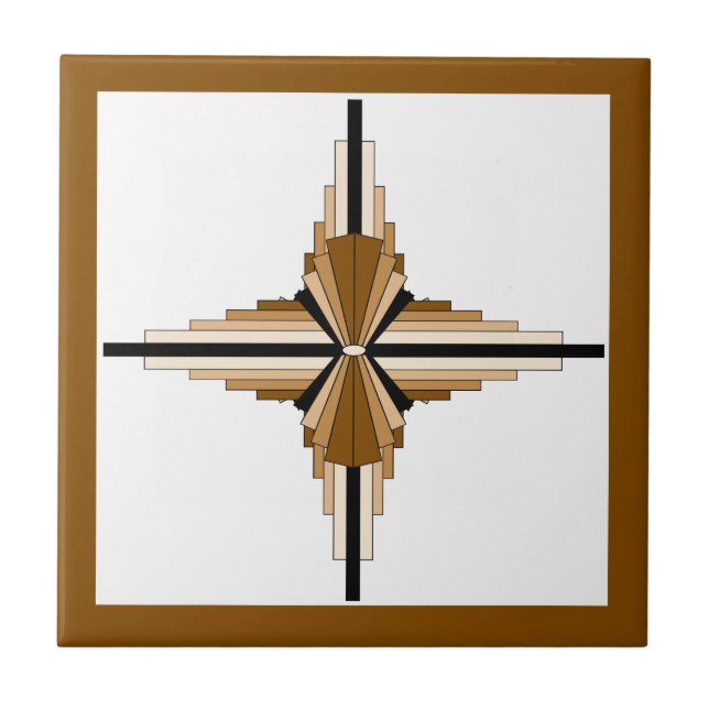 Carreau Éléments Art déco dans le teint foncé et clair (Devant)