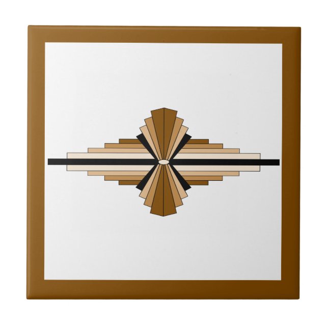 Carreau Éléments Art déco dans le teint foncé et clair (Devant)