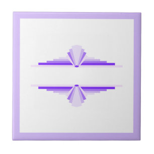 Carreau Éléments Art déco dans les violets profonds et cla