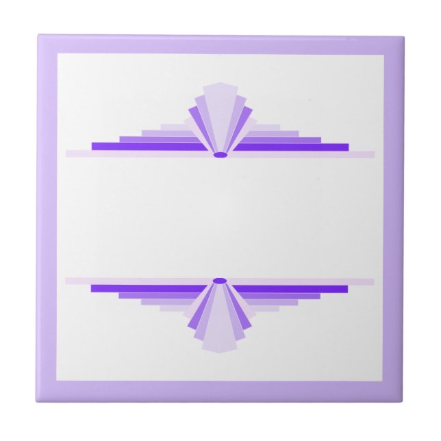 Carreau Éléments Art déco dans les violets profonds et cla (Devant)