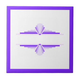 Carreau Éléments Art déco dans les violets profonds et cla