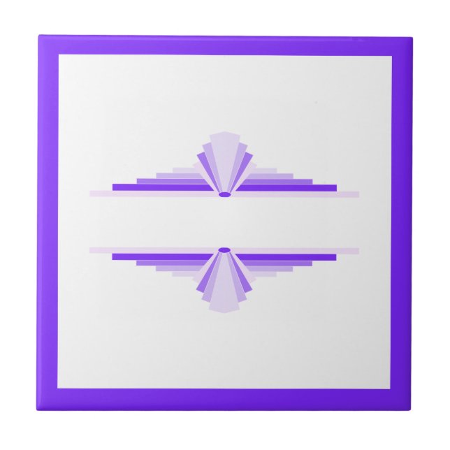 Carreau Éléments Art déco dans les violets profonds et cla (Devant)