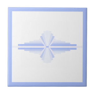 Carreau Eléments Art déco en bleu cornflower tendre