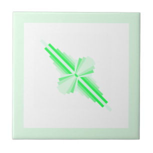 Carreau Éléments Art déco en fluoro vert turquoise