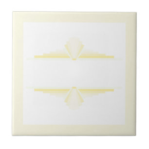 Carreau Éléments Art déco en jaune et crème