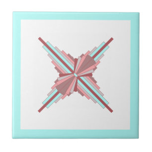 Carreau Éléments Art déco en rose foncé & bleu