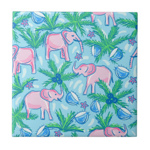 Carreau Eléphant rose Preppy