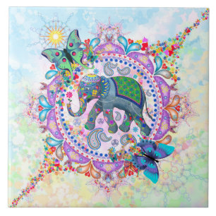 Carreau Éléphant sacré