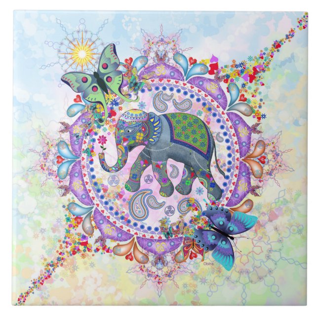Carreau Éléphant sacré (Devant)