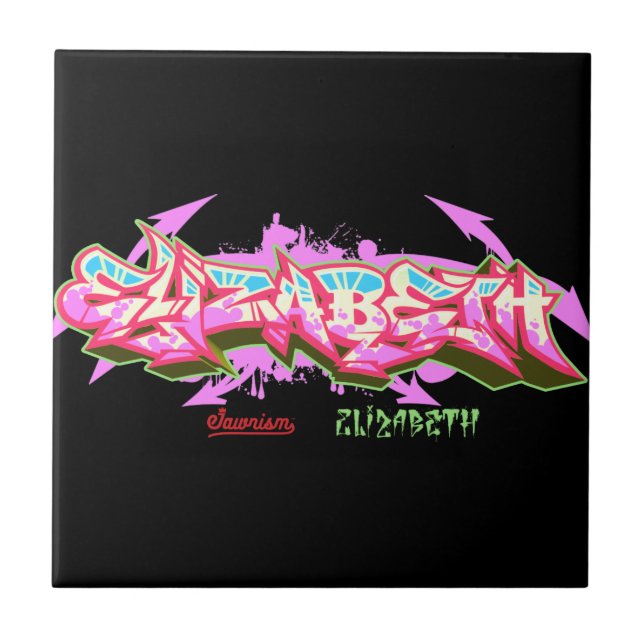 Carreau Elizabeth nommé dans la tuile graffiti-En (Devant)