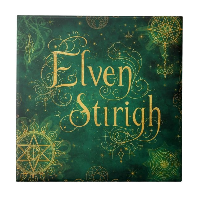 Carreau Elven Stirigh – Sigils in Green (Devant)