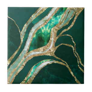 Carreau Emerald Green et Gold abstrait