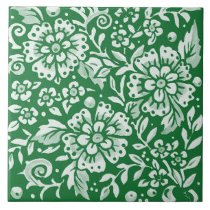 Carreau Emerald Green Woodland Chinoiserie Floral