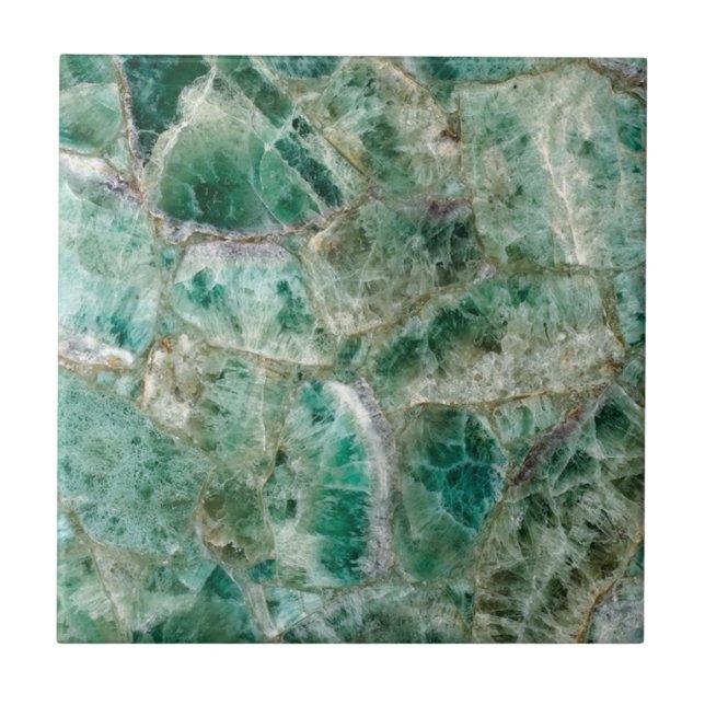 Carreau Emerald Marble Green Quartz Crystal Gemstone Impre (Devant)