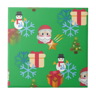 Carreau emoji de Noël vert