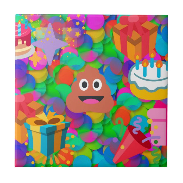 Carreau emoji joyeux pod'anniversaire (Devant)