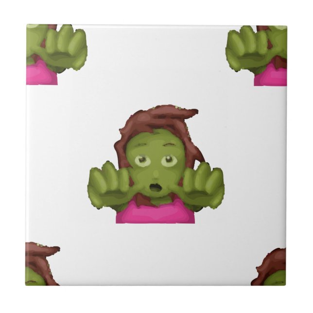 Carreau emoji zombie femme (Devant)