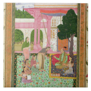 Carreau Empereur Jahangir (1569-1627) avec son époux et