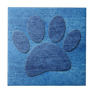 Carreau Empreinte de chien bleu Denim Pint