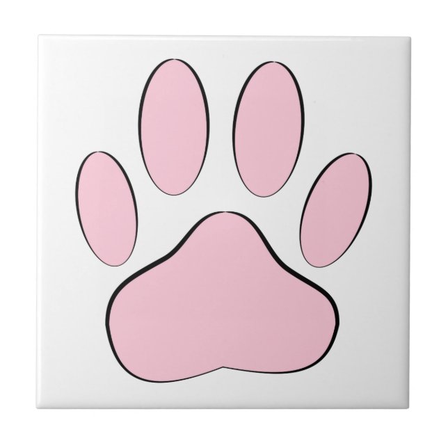 Carreau Empreinte de chien rose bébé (Devant)